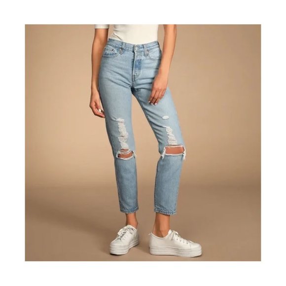Levi's Premium 501 ORIGINAL CROPPED JEANS - Picture 1 of 4